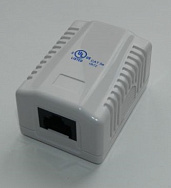 Розетка компьютерная внешняя 1хRJ45, неэкран, cat.5е, 110/Krone тип (Dual IDC) белая LX-519