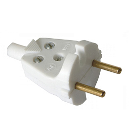 Вилка штепс белая/черная двухполюсная В6-001(В6-215) БелТиЗ Вилка штепс белая/черная двухполюсная В6-001(В6-215) БелТиЗ