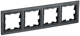 Рамка 4-местная РУ-4-БрЧ черный BR-M42-K02 BRITE  IEK Рамка 4-местная РУ-4-БрЧ черный BR-M42-K02 BRITE  IEK
