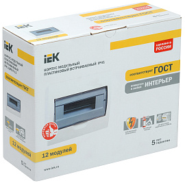 Бокс пластиковый ЩРВ-П-12 IP41 встраив. KREPTA 3, 222х280х92 MKP12-V-12-40-10 /уп.10шт/ IEK Бокс пластиковый ЩРВ-П-12 IP41 встраив. KREPTA 3, 222х280х92 MKP12-V-12-40-10 /уп.10шт/ IEK
