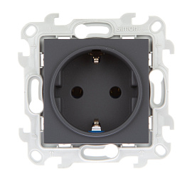 Розетка двойная Schuko без штор графит 2450434-038 Simon 24 Harmonie Розетка двойная Schuko без штор графит 2450434-038 Simon 24 Harmonie
