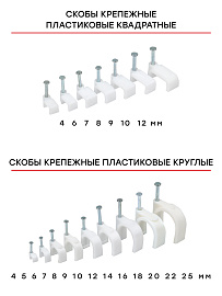 Скоба для кабеля (плоская)   8 мм (уп/50 шт) (plcn-ss-8) EKF Скоба для кабеля (плоская)   8 мм (уп/50 шт) (plcn-ss-8) EKF
