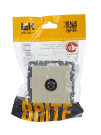 Розетка TV оконечная РТВ11-0-БрКр бежевый BR-A10-O-K10 BRITE  IEK Розетка TV оконечная РТВ11-0-БрКр бежевый BR-A10-O-K10 BRITE  IEK