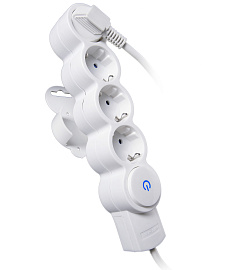 Удлинитель 4 гнезда/розетки 3 метра с/з 10А ПВС 3x0,75 со шторками с выключателем (32014 4) Duwi Quick Fix Удлинитель 4 гнезда/розетки 3 метра с/з 10А ПВС 3x0,75 со шторками с выключателем (32014 4) Duwi Quick Fix