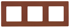 Рамка для розеток и выключателей 3 поста Etika какао 672573 Legrand Рамка для розеток и выключателей 3 поста Etika какао 672573 Legrand
