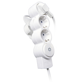 Удлинитель 3 гнезда/розетки 5 метров с/з 10А ПВС 3x0,75 со шторками с выключателем (32009 0) Duwi Quick Fix Удлинитель 3 гнезда/розетки 5 метров с/з 10А ПВС 3x0,75 со шторками с выключателем (32009 0) Duwi Quick Fix