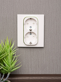 Рамка для розеток Стокгольм 2 поста белый с линией цвета зеленый EYM-G-302-20 EKF PROxima Рамка для розеток Стокгольм 2 поста белый с линией цвета зеленый EYM-G-302-20 EKF PROxima