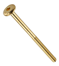 Винт мебельный внутр. шестигр. плоск. гол. М6х 60 латунированный Винт мебельный внутр. шестигр. плоск. гол. М6х 60 латунированный