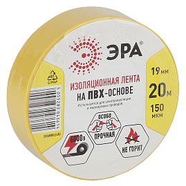 Изолента ПВХ желтая 19х20м  ( 43621/43614 ) C0036543 ЭРА Изолента ПВХ желтая 19х20м  ( 43621/43614 ) C0036543 ЭРА