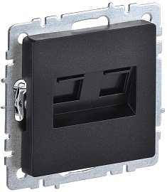 Розетка  двойная RJ11+RJ45 кат.5E РК/Т12-БрЧ черный BRITE  BR-KT20-O-1-K02 IEK Розетка  двойная RJ11+RJ45 кат.5E РК/Т12-БрЧ черный BRITE  BR-KT20-O-1-K02 IEK