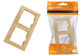 Рамка для розеток и выключателей 2 поста Таймыр горизонтальная "ЭКО" сосна SQ1814-0226 TDM Рамка для розеток и выключателей 2 поста Таймыр горизонтальная "ЭКО" сосна SQ1814-0226 TDM