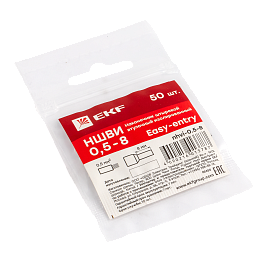 Наконечник НШВИ  0.5-8 штыревой втулочный изолированный (уп 50шт) EKF nhvi-0.5-8 /10 уп/ Наконечник НШВИ  0.5-8 штыревой втулочный изолированный (уп 50шт) EKF nhvi-0.5-8 /10 уп/