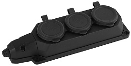 Колодка каучуковая с заземлением 3 гнезда черная 16A K-3e-B-IP44 Б0044545 ЭРА Колодка каучуковая с заземлением 3 гнезда черная 16A K-3e-B-IP44 Б0044545 ЭРА