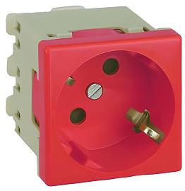 Simon Connect Розетка красный одноместная с ЗК Schuko, 16А 250В, 45х45мм, винтовые клеммыK01-6 Simon Connect Розетка красный одноместная с ЗК Schuko, 16А 250В, 45х45мм, винтовые клеммыK01-6