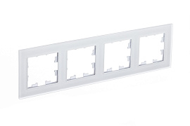 Рамка для розеток и выключателей 4 поста Atlasdesign Nature матовое стекло/белый ATN330104 Systeme Electric Рамка для розеток и выключателей 4 поста Atlasdesign Nature матовое стекло/белый ATN330104 Systeme Electric
