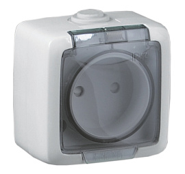 Розетка 1 пост без заземления открытой установки белый "ALFA IP44" РА16-201 Hegel Розетка 1 пост без заземления открытой установки белый "ALFA IP44" РА16-201 Hegel