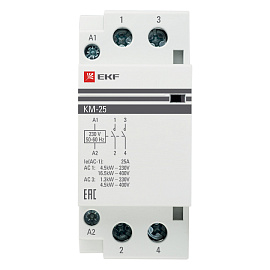 Контактор модульный КМ 25А 2NО (2 мод.) EKF PROxima Контактор модульный КМ 25А 2NО (2 мод.) EKF PROxima