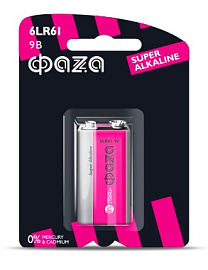 Батарейка (элемент питания) 6LF22/6LR61 Super Alkaline BL-1 "Крона" ФАZА Батарейка (элемент питания) 6LF22/6LR61 Super Alkaline BL-1 "Крона" ФАZА