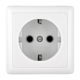 Розетка ХИТ открытой установки с заземляющим контактом изолирующей пластиной  (250В,16А) белый RA16-133I-B Systeme Electric Розетка ХИТ открытой установки с заземляющим контактом изолирующей пластиной  (250В,16А) белый RA16-133I-B Systeme Electric