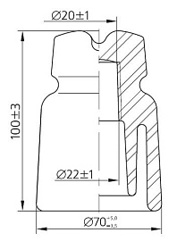 Изолятор высоковольтный штырьевой ТФ-20 без колпачка Изолятор высоковольтный штырьевой ТФ-20 без колпачка