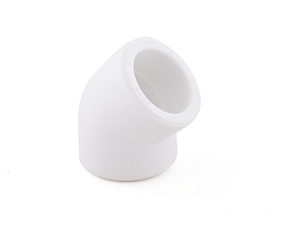 Угольник PPR полипропилен  20 угол 45° вн/вн PN25 белый, РосТурПласт 10824 Угольник PPR полипропилен  20 угол 45° вн/вн PN25 белый, РосТурПласт 10824