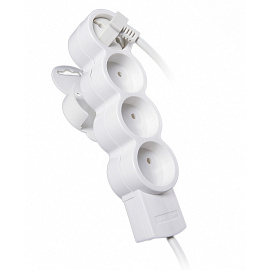 Удлинитель 4 гнезда/розетки 3 метра б/з 10А ПВС 2х0,75 (32010 6) Duwi Quick Fix Удлинитель 4 гнезда/розетки 3 метра б/з 10А ПВС 2х0,75 (32010 6) Duwi Quick Fix