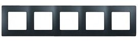 Рамка для розеток и выключателей 5 постов Etika антрацит 672585 Legrand Рамка для розеток и выключателей 5 постов Etika антрацит 672585 Legrand