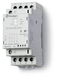 Контактор модульный 4NO 25А контакты AgSnO2 230В АС/DC ширина 35мм IP20 мех.индикатор + LED 223402304320 / 22.34.0.230.4320 Finder Контактор модульный 4NO 25А контакты AgSnO2 230В АС/DC ширина 35мм IP20 мех.индикатор + LED 223402304320 / 22.34.0.230.4320 Finder