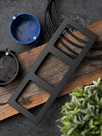 Рамка для розеток и выключателей 3 поста Стокгольм металлическая черный EZM-G-304-10 EKF PROxima Рамка для розеток и выключателей 3 поста Стокгольм металлическая черный EZM-G-304-10 EKF PROxima