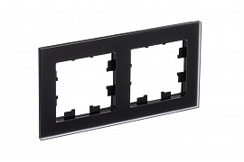 Рамка для розеток и выключателей 2 поста Atlasdesign Nature матовое стекло/черный ATN331002 Systeme Electric Рамка для розеток и выключателей 2 поста Atlasdesign Nature матовое стекло/черный ATN331002 Systeme Electric
