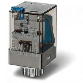 Реле универсальное электромеханическое 11-штырьковый разъем 3CO 10A контакты AgNi 24В DC RTI кнопка тест + мех.индикатор 601390240040   / 60.13.9.024.0040 Finder Реле универсальное электромеханическое 11-штырьковый разъем 3CO 10A контакты AgNi 24В DC RTI кнопка тест + мех.индикатор 601390240040   / 60.13.9.024.0040 Finder