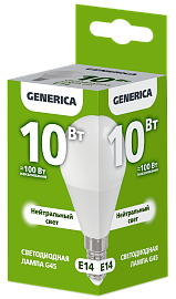 Лампа LED G45 шар 10Вт 230В 4000К E14 GENERICA LL-G45-10-230-40-E14-G IEK Лампа LED G45 шар 10Вт 230В 4000К E14 GENERICA LL-G45-10-230-40-E14-G IEK