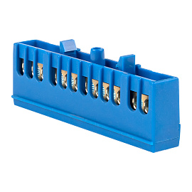 Шина "N" (ноль) 12 отверстий 6х9 мм на DIN-рейку изолированный корпус (синий) латунь PROxima sn0-63-12-ib EKF Шина "N" (ноль) 12 отверстий 6х9 мм на DIN-рейку изолированный корпус (синий) латунь PROxima sn0-63-12-ib EKF