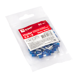 Наконечник НШВИ  2.5-8 штыревой втулочный изолированный (уп 50шт) EKF nhvi-2.5-8 /10 уп/ Наконечник НШВИ  2.5-8 штыревой втулочный изолированный (уп 50шт) EKF nhvi-2.5-8 /10 уп/