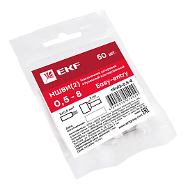 Наконечник НШВИ(2)  0.5-8 штыревой втулочный изолированный двойной  (уп 50шт) EKF nhvi2-0.5-8 /10 уп/ Наконечник НШВИ(2)  0.5-8 штыревой втулочный изолированный двойной  (уп 50шт) EKF nhvi2-0.5-8 /10 уп/