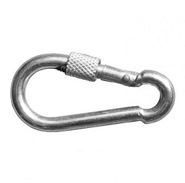 Карабин DIN5299D пружинный с фиксатором М 4 цинк Карабин DIN5299D пружинный с фиксатором М 4 цинк