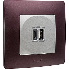 Устройство зарядное USB тип А / тип С 3000мА 15Вт Etika алюминий 672436 Legrand Устройство зарядное USB тип А / тип С 3000мА 15Вт Etika алюминий 672436 Legrand