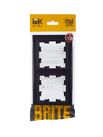 Рамка 2-местная РУ-2-БрЧ черный BR-M22-K02 BRITE  IEK Рамка 2-местная РУ-2-БрЧ черный BR-M22-K02 BRITE  IEK