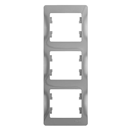Рамка для розеток и выключателей 3 поста GLOSSA вертикальная алюминий GSL000307 Systeme Electric Рамка для розеток и выключателей 3 поста GLOSSA вертикальная алюминий GSL000307 Systeme Electric