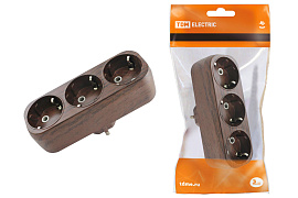 Блок на 3 гнезда 2П+З плоский 16А 250B "Эко" (бук) SQ1806-0081 TDM Блок на 3 гнезда 2П+З плоский 16А 250B "Эко" (бук) SQ1806-0081 TDM