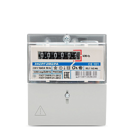 Счетчик электроэнергии однофазный однотарифный СЕ 101 R5.1 145 М6 5-60А 220В 1.0 комбинированный DIN- Шкаф ОУ Энергомера (электросчетчик) Счетчик электроэнергии однофазный однотарифный СЕ 101 R5.1 145 М6 5-60А 220В 1.0 комбинированный DIN- Шкаф ОУ Энергомера (электросчетчик)
