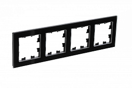 Рамка для розеток и выключателей 4 поста Atlasdesign Nature стекло черный ATN321004 Systeme Electric Рамка для розеток и выключателей 4 поста Atlasdesign Nature стекло черный ATN321004 Systeme Electric
