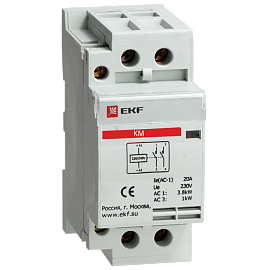 Контактор 32А 2NО (2 мод.)  Кат=230в модульный КМ (km-2-32-20) EKF Контактор 32А 2NО (2 мод.)  Кат=230в модульный КМ (km-2-32-20) EKF