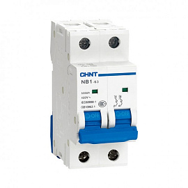 Выключатель автоматический 20А 2П двухполюсный характеристика C 6кА NB1-63 179660 CHINT Выключатель автоматический 20А 2П двухполюсный характеристика C 6кА NB1-63 179660 CHINT