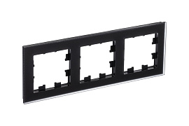 Рамка для розеток и выключателей 3 поста Atlasdesign Nature матовое стекло/черный ATN331003 Systeme Electric Рамка для розеток и выключателей 3 поста Atlasdesign Nature матовое стекло/черный ATN331003 Systeme Electric