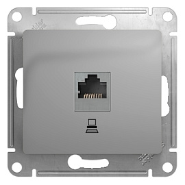Розетка RJ45 компьютерная GLOSSA скрытой установки кат. 5е механизм алюминий GSL000381K Systeme Electric Розетка RJ45 компьютерная GLOSSA скрытой установки кат. 5е механизм алюминий GSL000381K Systeme Electric