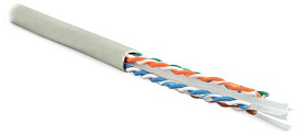 Кабель витая пара неэкранированная U/UTP кат.6 4x2x0,57 (23 AWG) LSZH нг(А)-HF Серая одножильная внутренняя UUTP4-C6-S23-IN-LSZH-GY-305 Hyperline Кабель витая пара неэкранированная U/UTP кат.6 4x2x0,57 (23 AWG) LSZH нг(А)-HF Серая одножильная внутренняя UUTP4-C6-S23-IN-LSZH-GY-305 Hyperline