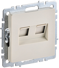 Розетка  двойная RJ11+RJ45 кат.5E РК/Т12-БрКр бежевый  BRITE  BR-KT20-O-1-K10 IEK Розетка  двойная RJ11+RJ45 кат.5E РК/Т12-БрКр бежевый  BRITE  BR-KT20-O-1-K10 IEK