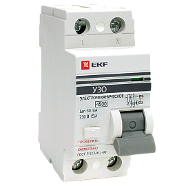 Выключатель дифференциального тока ВДТ (УЗО) 63А 2П двухполюсный 300мА PROxima elcb-2-63-300-em-pro EKF Выключатель дифференциального тока ВДТ (УЗО) 63А 2П двухполюсный 300мА PROxima elcb-2-63-300-em-pro EKF