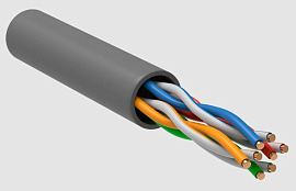 Витая пара U/UTP кат.5E 4х2х0,51 (24 AWG) LSZH нг(А)-HF Серый solid indoor (305м) РФ/Т LC1-C5E04-121-T-R ITK Витая пара U/UTP кат.5E 4х2х0,51 (24 AWG) LSZH нг(А)-HF Серый solid indoor (305м) РФ/Т LC1-C5E04-121-T-R ITK